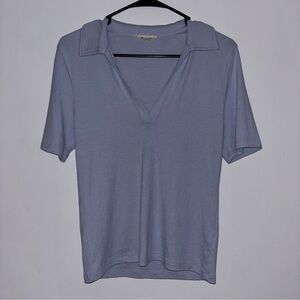 Madewell Soft Blue Short Sleeve V-Neck Top